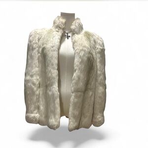 Vintage Genuine Fur Coat in White & Blond Hues Woman's Oversized Small